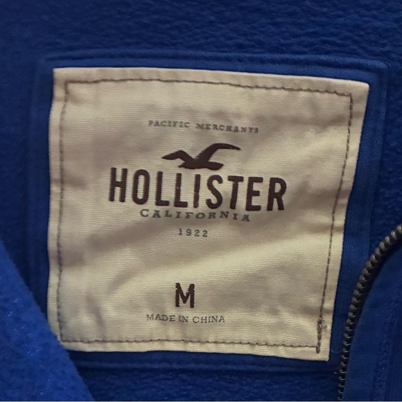 Hollister Women's Vibrant Blue Zip-Up Hoodie M - Picture 6 of 7